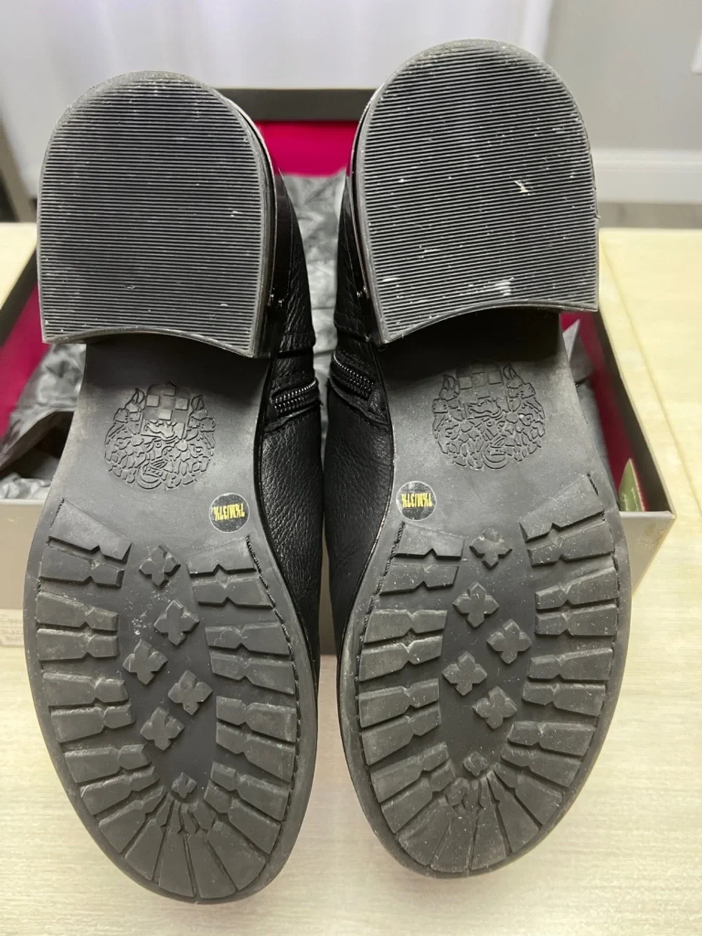 Vince Camuto Black Ankle Boot with Buckle Detail - Picture 5 of 7